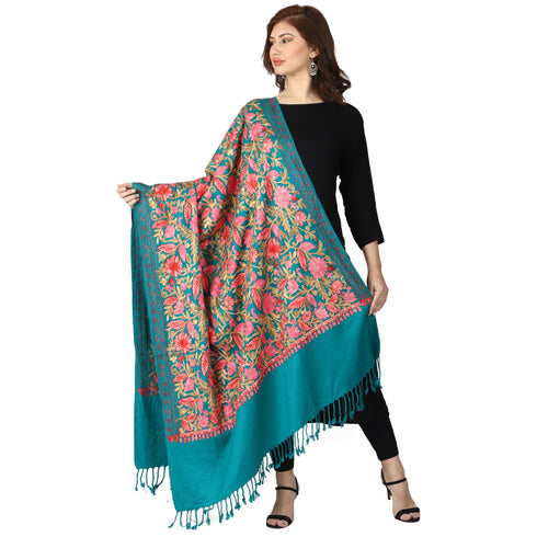Women's Aari Embroidered Wool Shawl
